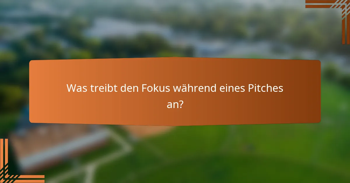 Was treibt den Fokus während eines Pitches an?