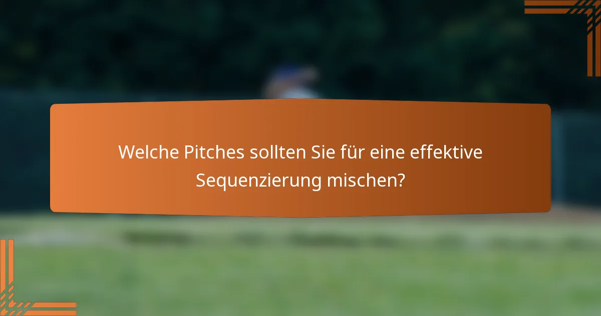 Welche Pitches sollten Sie für eine effektive Sequenzierung mischen?