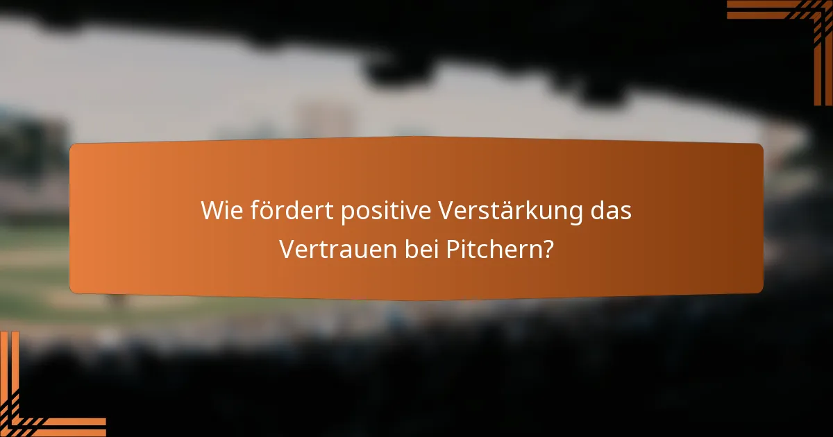 Wie fördert positive Verstärkung das Vertrauen bei Pitchern?