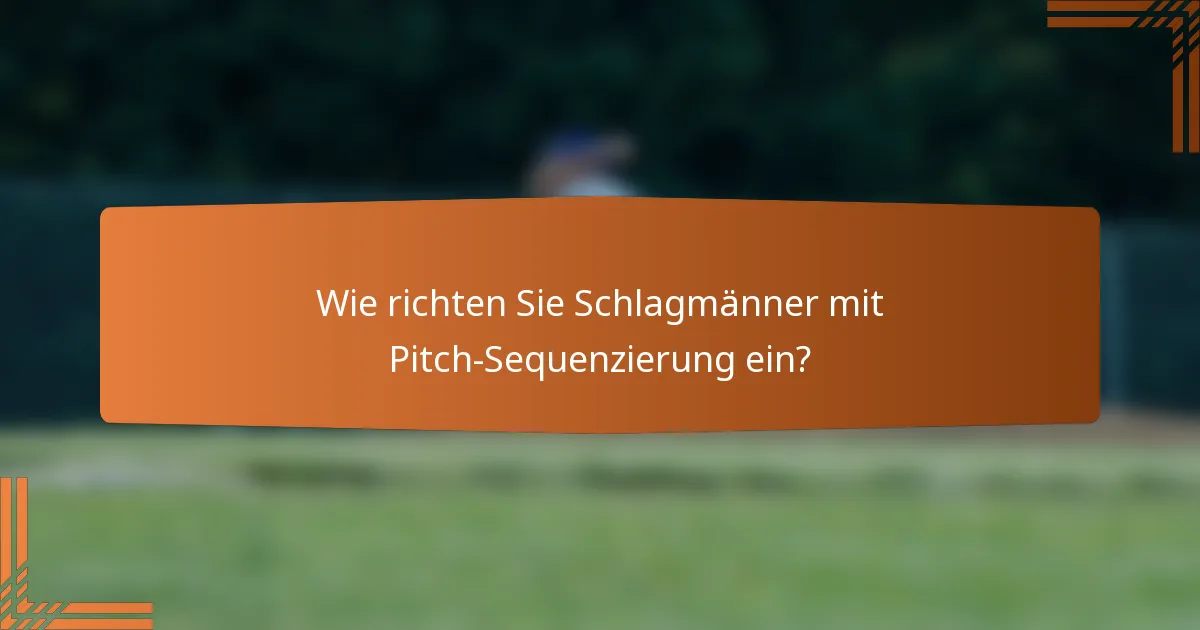 Wie richten Sie Schlagmänner mit Pitch-Sequenzierung ein?